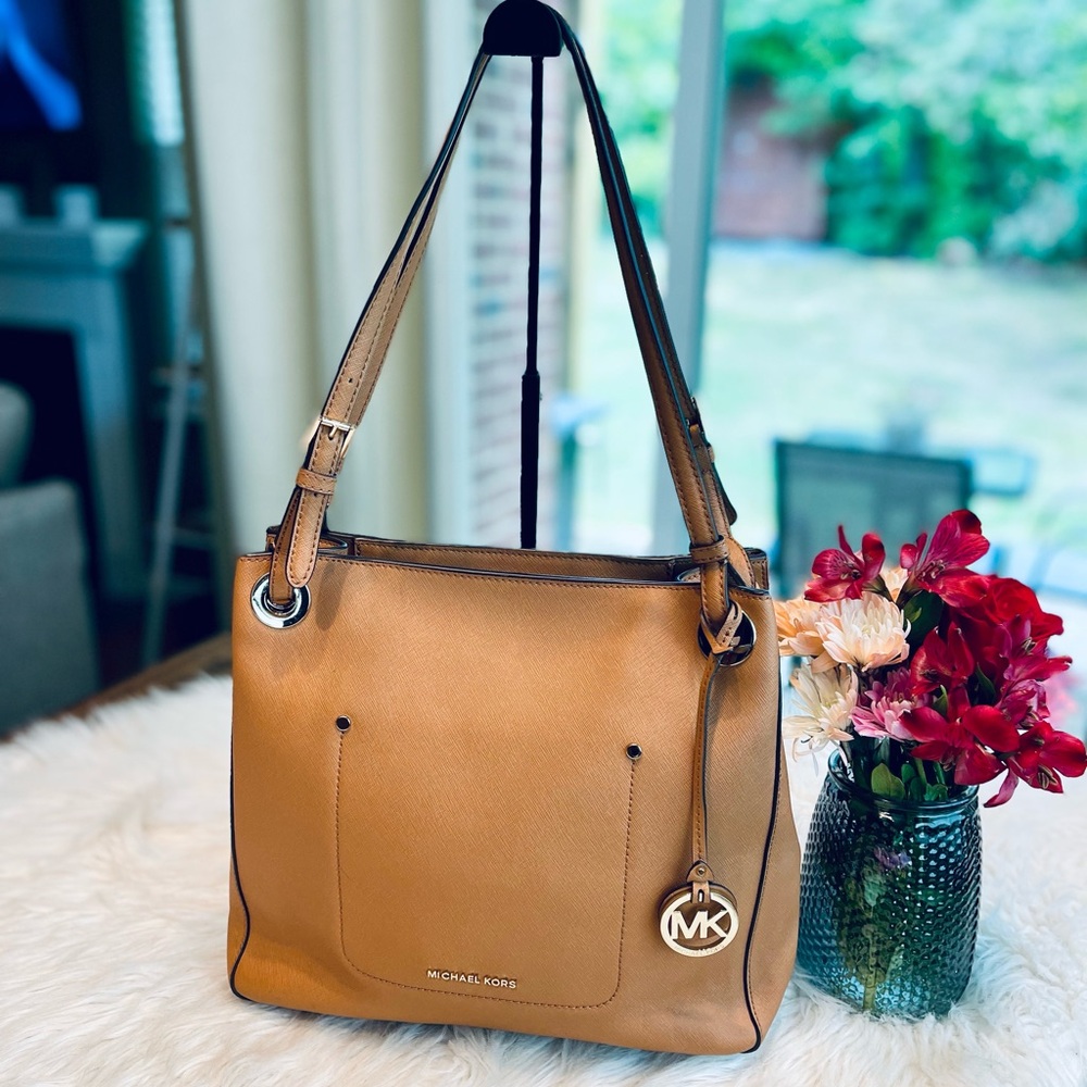 Michael Michael Kors Acorn Leather Walsh Medium Shoulder Tote View 4